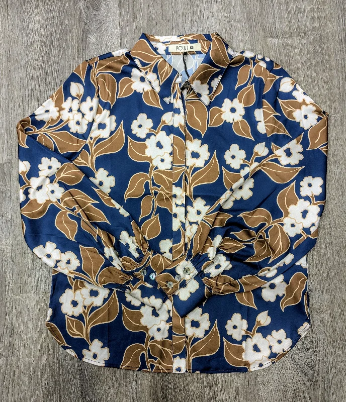 Point Pattern Blouse Asymmetric Hem Blouse