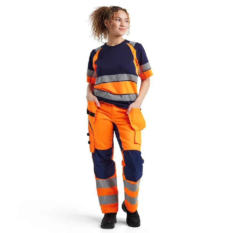 Blaklader 3410 Women's Hi-Vis T-Shirt-- Welt Pockets Slit Pockets Flap Pockets
