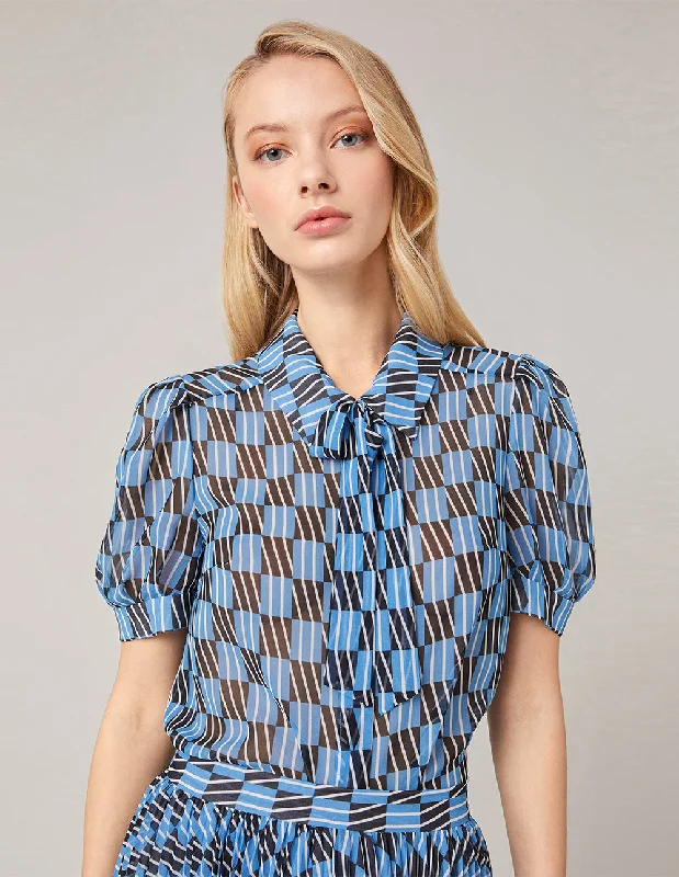 MARYLING PUFF SLEEVE GEORGETTE BLOUSE Chic Off-Shoulder Blouse