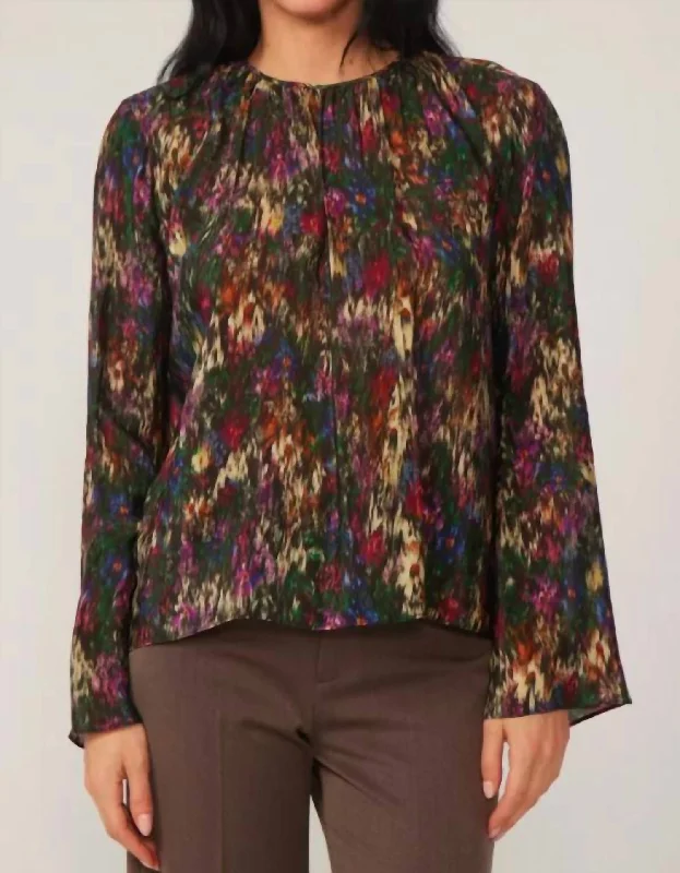 Paislee Blouse In Moody Moire Lightweight Tunic Blouse