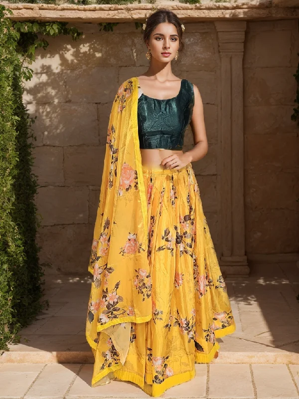 Silk Blouse with Organza Lehenga Lightweight Linen Blouse