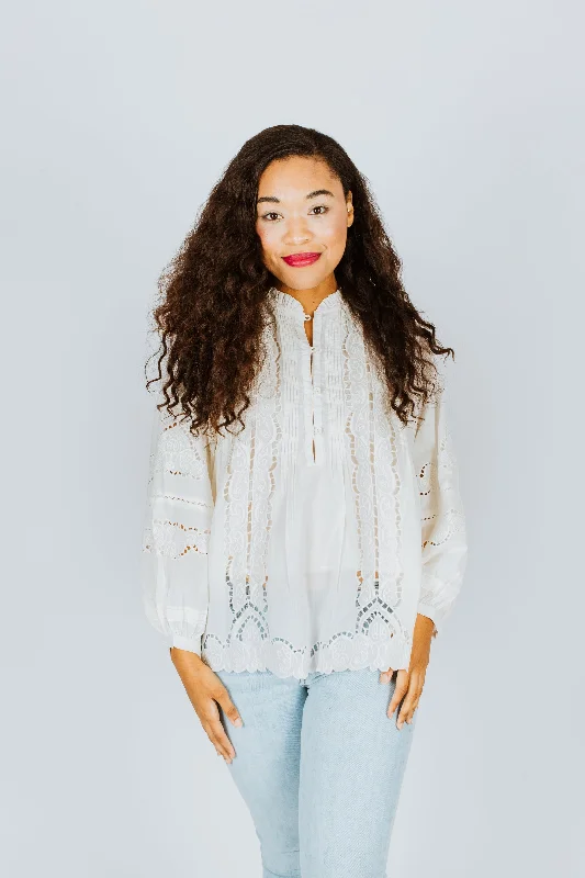 Maria Cher Melilla Nini Blouse in Off White Business Casual Blouse
