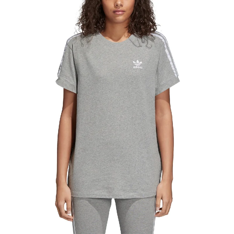 Adidas Originals 3-Stripes Women's Fashion Shirt Grey/White-- Zippered Front Buttoned Front Snap Front Adidas Originals 3-Stripes Women's Fashion Shirt Grey/White-- Zippered Front Buttoned Front Snap Front