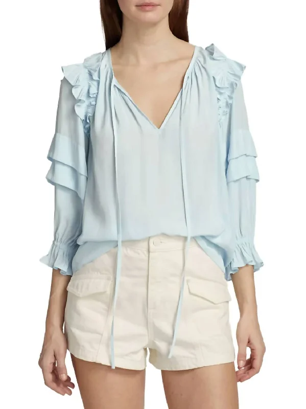 Samira Blouse In Crystal Blue Business Casual Blouse