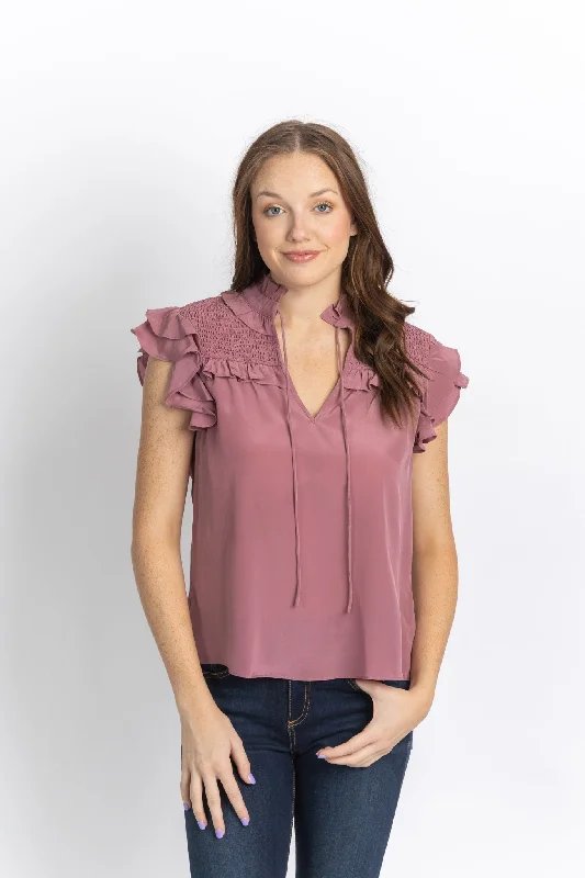 Gilner Farrar Sienna Blouse Blush Soft Modal Blouse