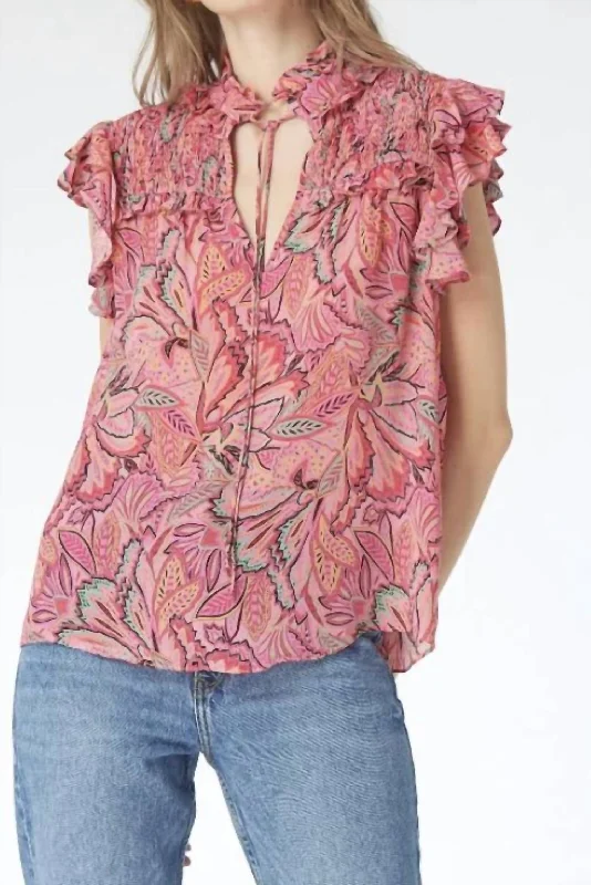 Sienna Blouse In Dahlia Floral Versatile Layering Blouse