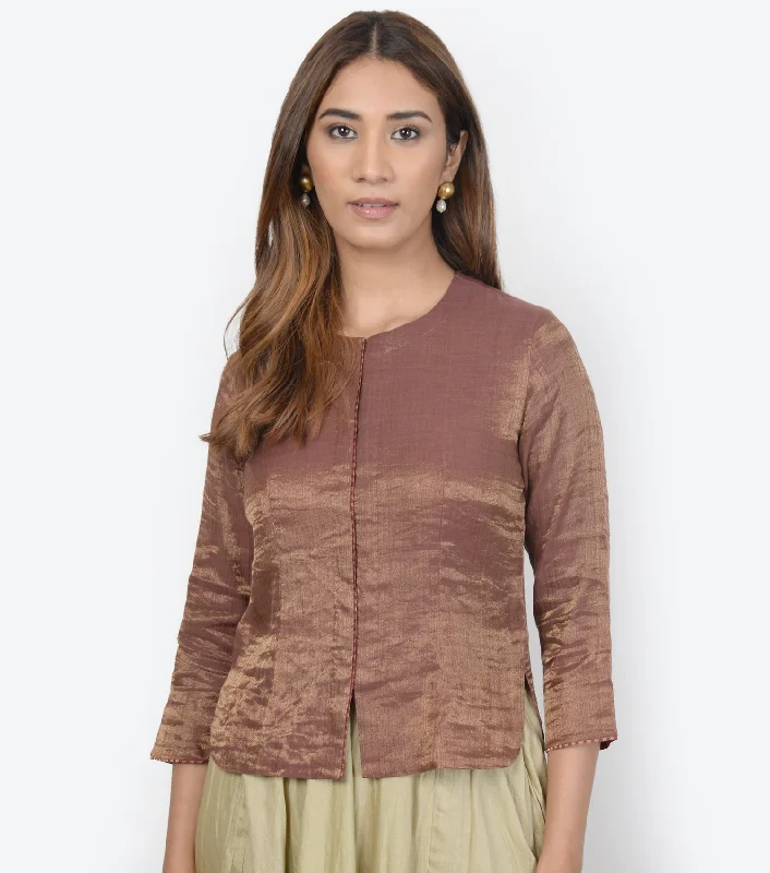 Maroon tissue blouse Elegant Peplum Blouse
