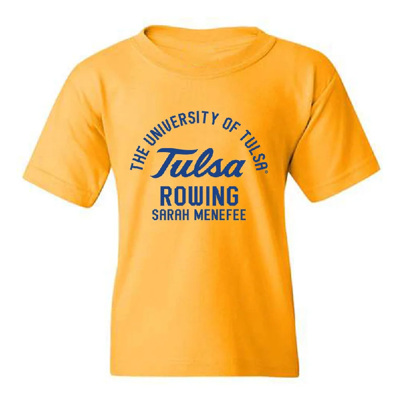 Tulsa - NCAA Women's Rowing : Sarah Menefee - Classic Fashion Shersey Youth T-Shirt-- Silk Blend Satin Velvet Tulsa - NCAA Women's Rowing : Sarah Menefee - Classic Fashion Shersey Youth T-Shirt-- Silk Blend Satin Velvet