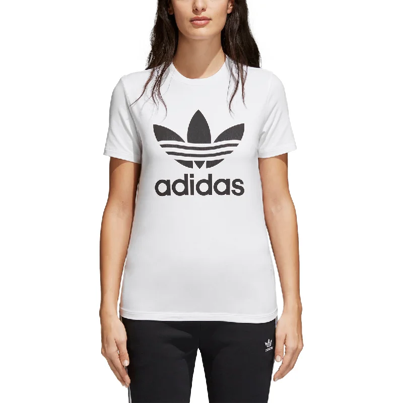 Adidas Originals Trefoil Tee Women's Shirt White/Black-- Cashmere Blend Cotton Blend Poly Blend Adidas Originals Trefoil Tee Women's Shirt White/Black-- Cashmere Blend Cotton Blend Poly Blend