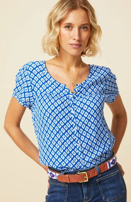 Lisbon Shirt | Blue-- Chenille Blend Fleece Blend Nylon Blend