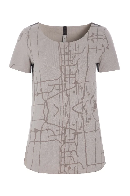 BLOUSE - 96045 - ART PRINT SAND Boho Printed Blouse
