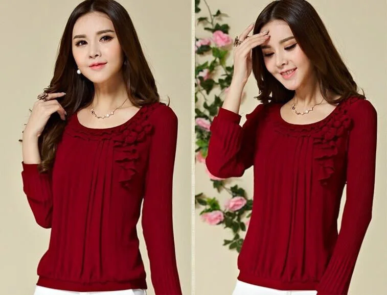 chiffon blouse Red