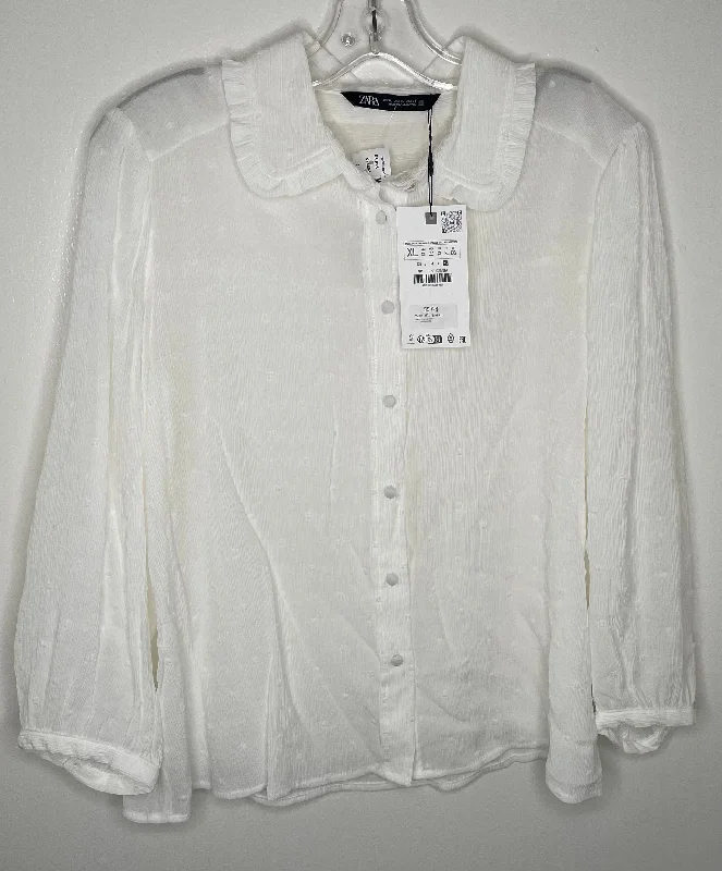 NWT Zara Blouse size XL Chic Square Blouse