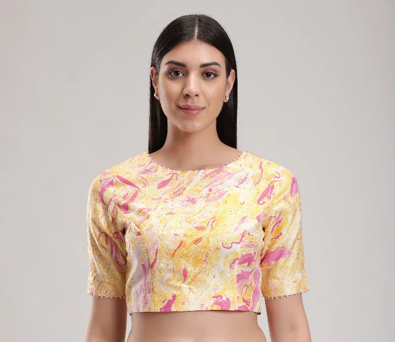 Peach Artistry Blouse Soft Satin Blouse
