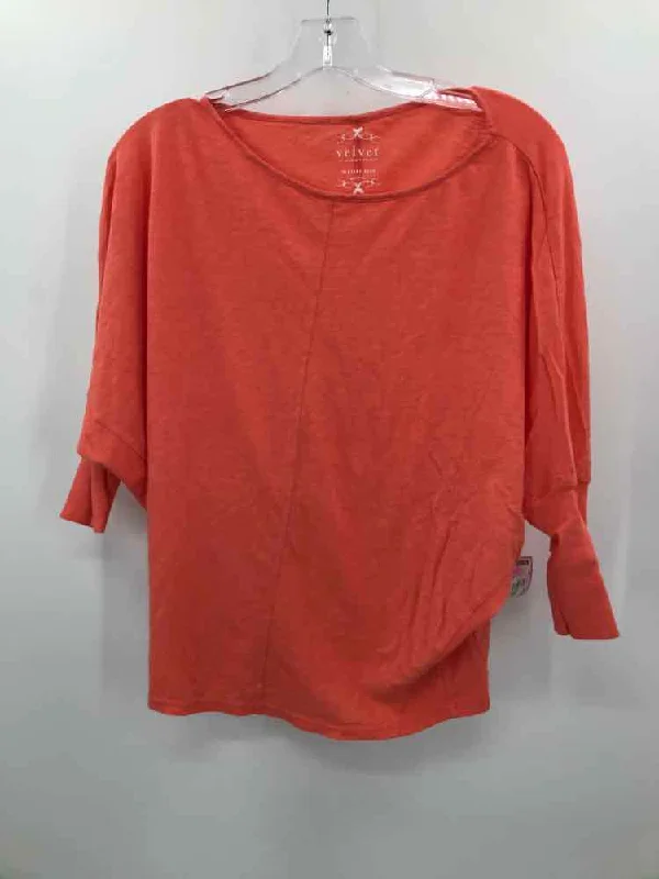 Pre-Owned Velvet Orange Size Small T-shirt-- Cozy Warm Stylish