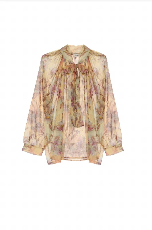 Desert Rose Whisper Blouse In Multi Modern Work Blouse