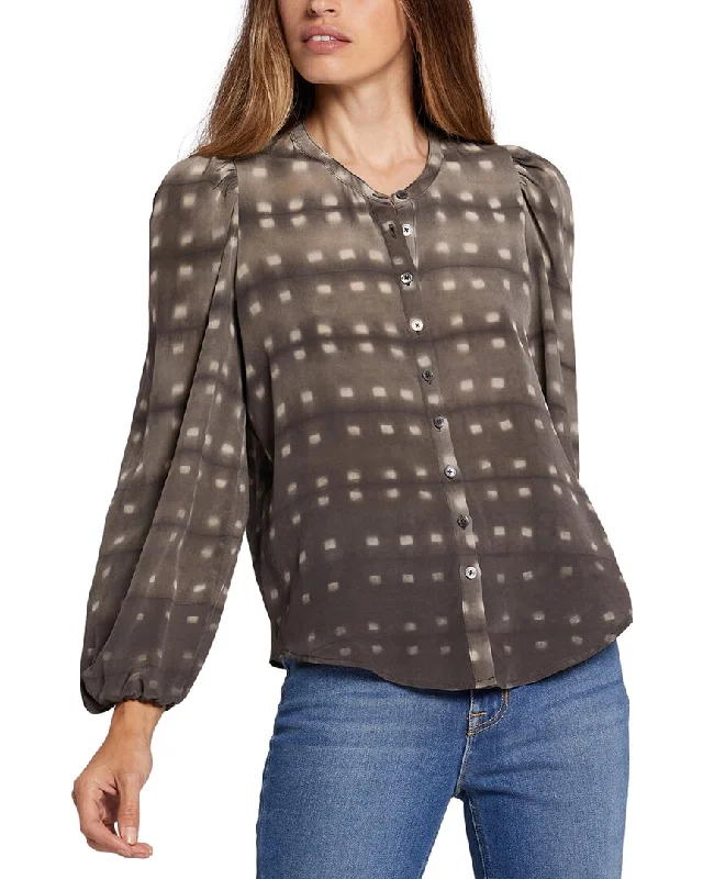 Current/Elliott The Settler Blouse Silk Blouse Casual Relaxed Fit Blouse