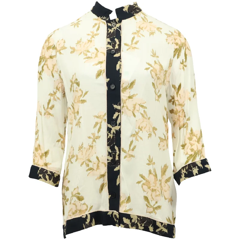 Ganni St.Pierre Floral Print Blouse in Multicolor Viscose Everyday Stylish Blouse