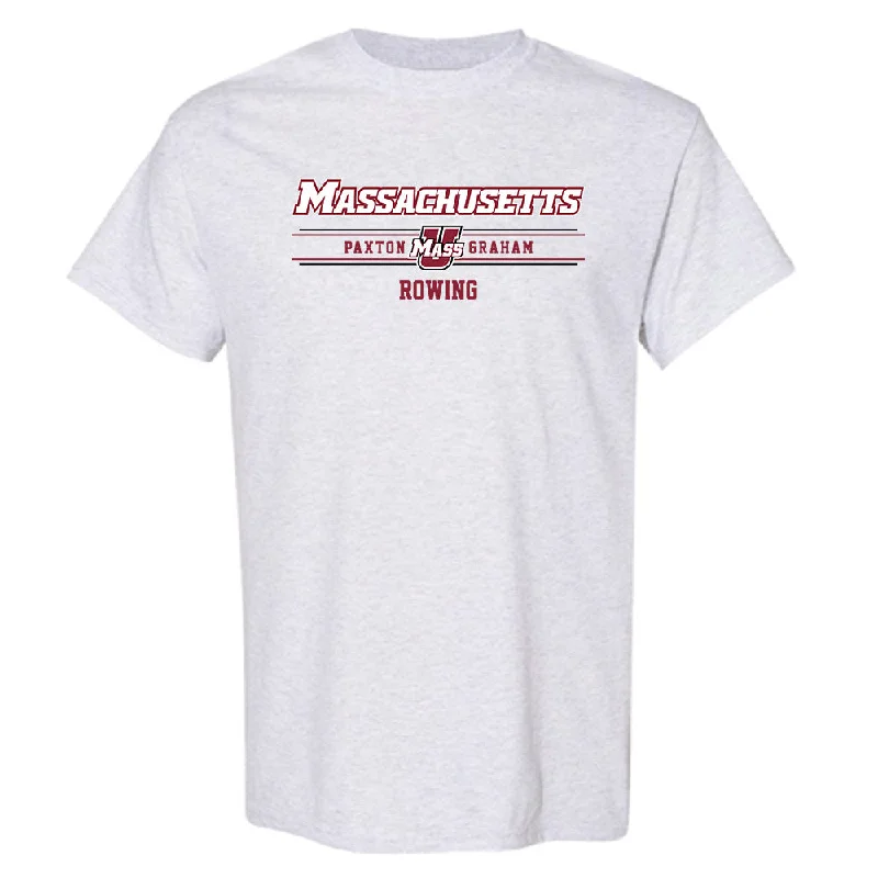 UMass - NCAA Women's Rowing : Paxton Graham - Classic Fashion Shersey T-Shirt-- Front Pockets Side Pockets Patch Pockets UMass - NCAA Women's Rowing : Paxton Graham - Classic Fashion Shersey T-Shirt-- Front Pockets Side Pockets Patch Pockets