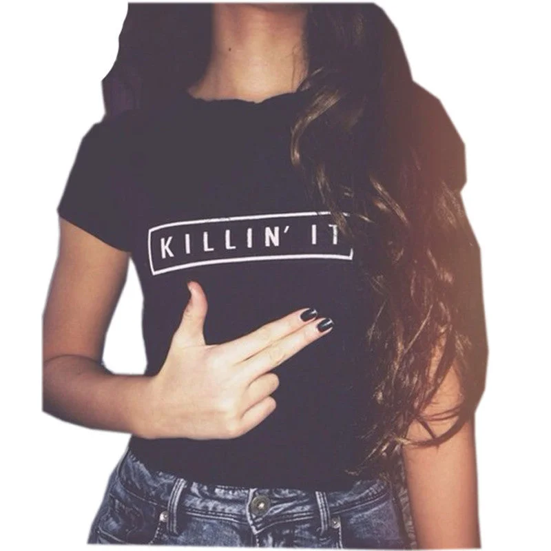 Killin It Fashion Cotton Women T shirt T-shirt Tops Harajuku Tee White Black Short Sleeve tshirts Casual Night Club Clothing-- V-Neck T-Shirt Long Sleeve Cotton Killin It Fashion Cotton Women T shirt T-shirt Tops Harajuku Tee White Black Short Sleeve tshirts Casual Night Club Clothing-- V-Neck T-Shirt Long Sleeve Cotton