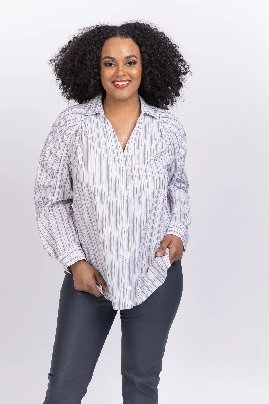 Brochu Walker The Tanner Stripe Blouse Tempest Stripe Combo Boho Printed Blouse
