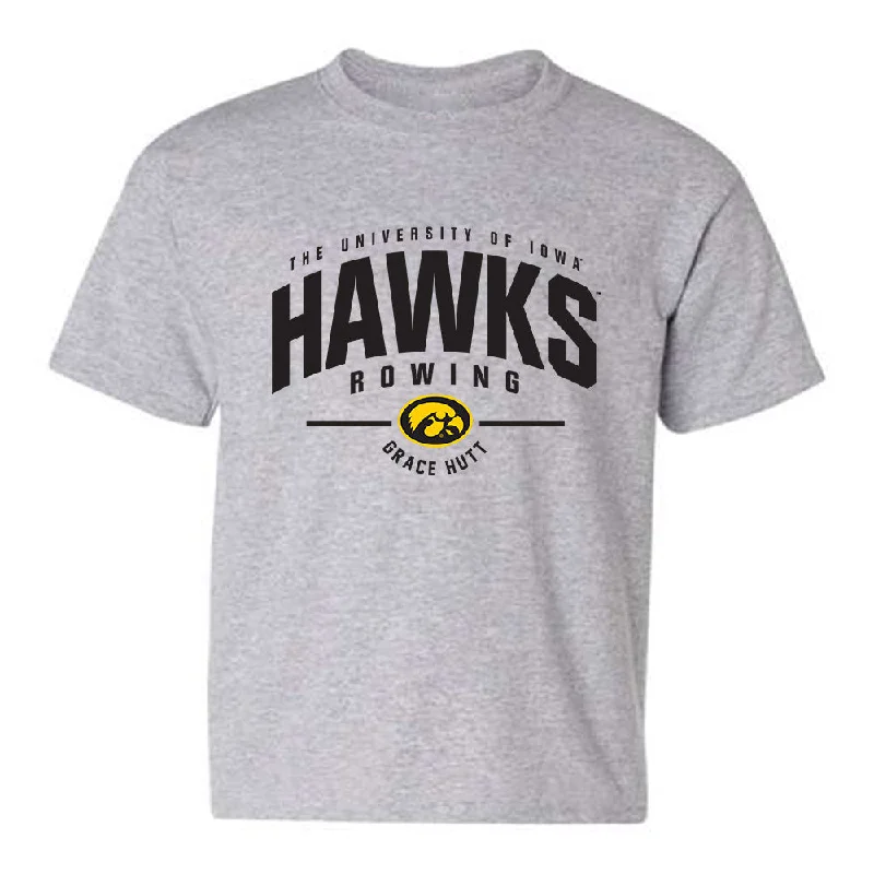 Iowa - NCAA Women's Rowing : Grace Hutt - Classic Fashion Youth T-Shirt-- Beaded Sequined Faux Fur Iowa - NCAA Women's Rowing : Grace Hutt - Classic Fashion Youth T-Shirt-- Beaded Sequined Faux Fur