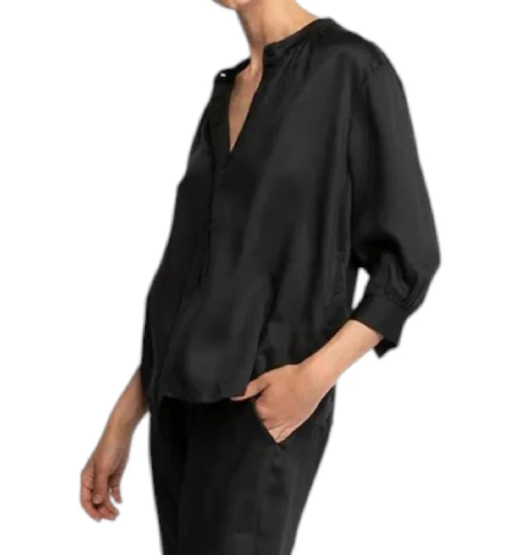 Celia Blouse In Black Floral Chiffon Blouse