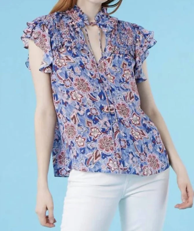 Sienna Blouse In Batik Casual Stripe Blouse
