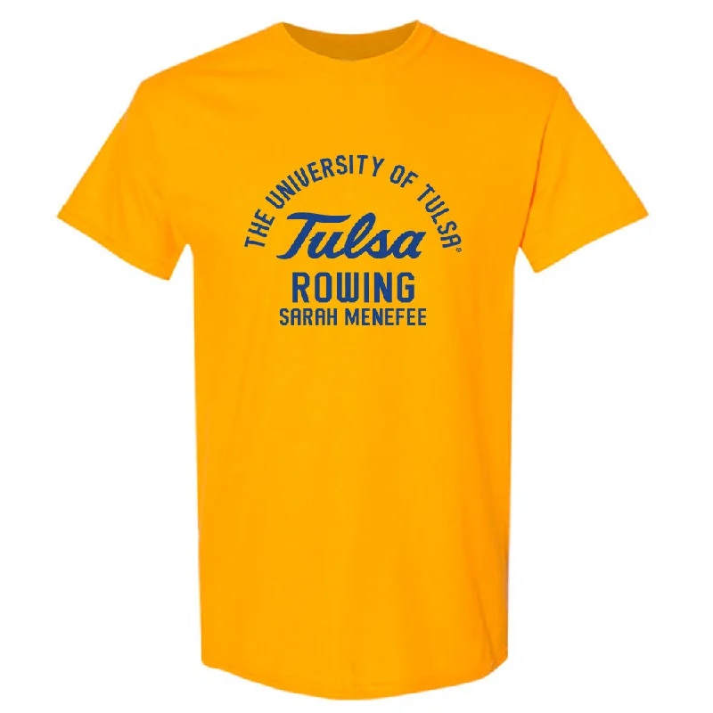 Tulsa - NCAA Women's Rowing : Sarah Menefee - Classic Fashion Shersey T-Shirt-- Handmade Hand-knitted Hand-woven Tulsa - NCAA Women's Rowing : Sarah Menefee - Classic Fashion Shersey T-Shirt-- Handmade Hand-knitted Hand-woven