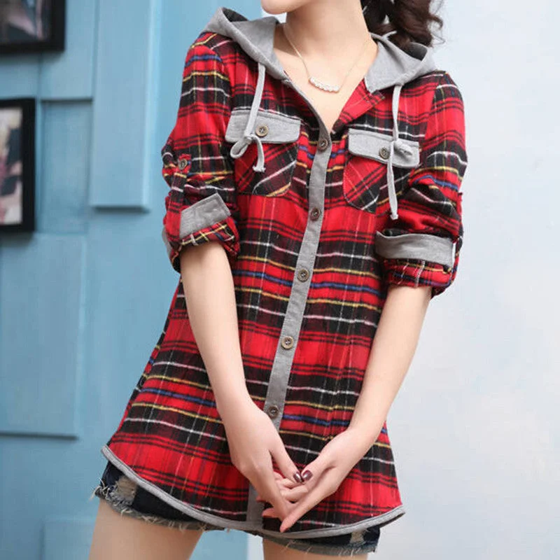 Fashion Long Sleeved Casual Hoodies Slim OL Plaid Blouses Shirts For Women Suit Sweatshirts Chic Ruffle Blouse Fashion Long Sleeved Casual Hoodies Slim OL Plaid Blouses Shirts For Women Suit Sweatshirts Chic Ruffle Blouse