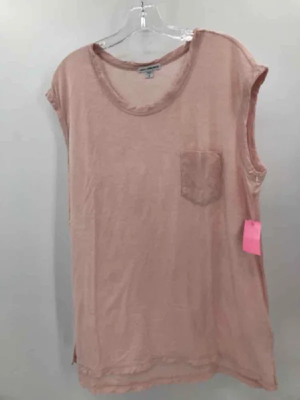 Pre-Owned James Perse Pink Size XL T-shirt-- Embroidered Appliqued Beaded