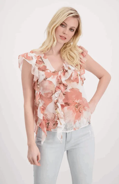 Monari 40696738 Chillout Ruffles Blouse Double Button Blouse