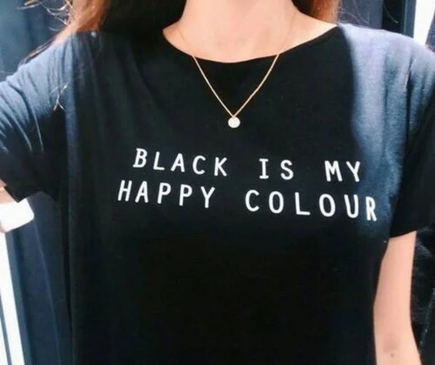 Black Is My Happy Color Letter Women Unisex Black O Neck T Shirts Printing Fashion Tee Black Tops Lady T-shirt 4 Plus size-- Oversized T-Shirt Spandex breathable Black Is My Happy Color Letter Women Unisex Black O Neck T Shirts Printing Fashion Tee Black Tops Lady T-shirt 4 Plus size-- Oversized T-Shirt Spandex breathable