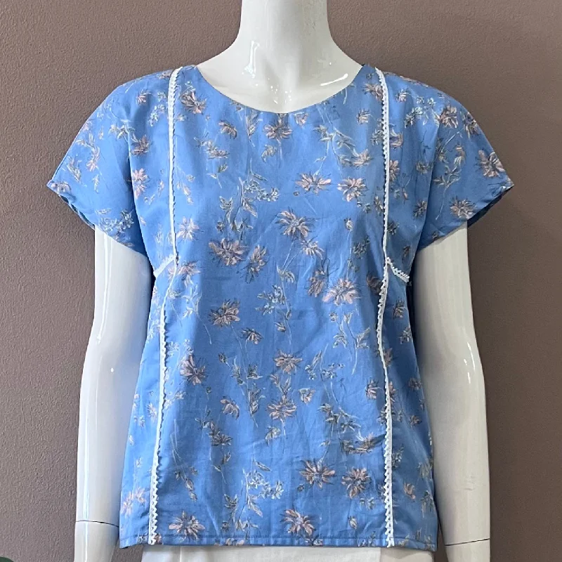 Japanese Lace Trim Blouse Classic Minimalist Blouse