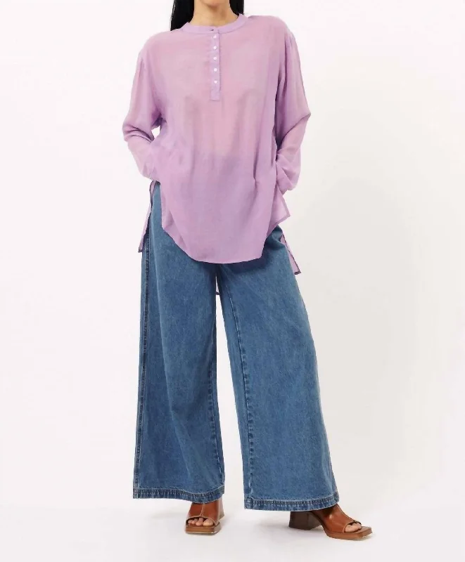 Paris Axelle Blouse In Lilac Embroidered Floral Blouse