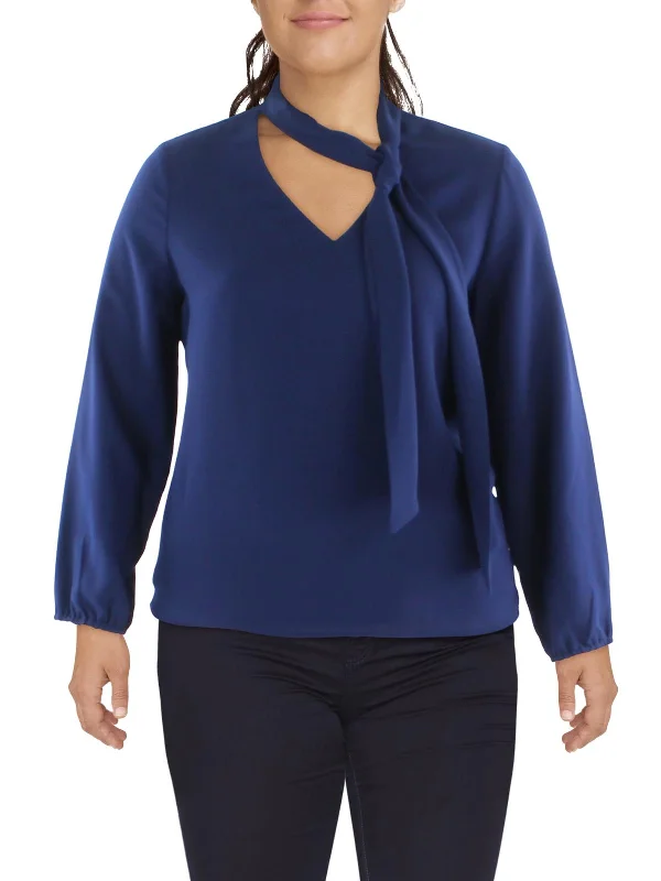 Womens V Neck Bishop Sleeve Blouse Chic Square Blouse
