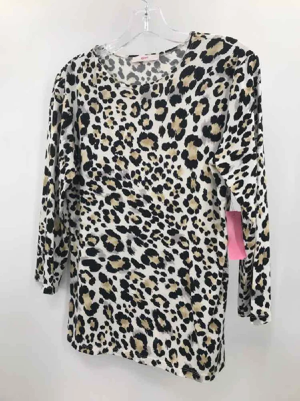 Pre-Owned Leggiadro Black Size 3 Printed T-shirt-- Boxy Fit Fitted Loose