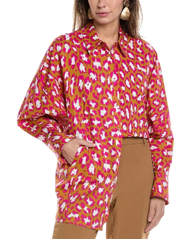 Diane von Furstenberg Caleb Blouse Pleated Collar Blouse