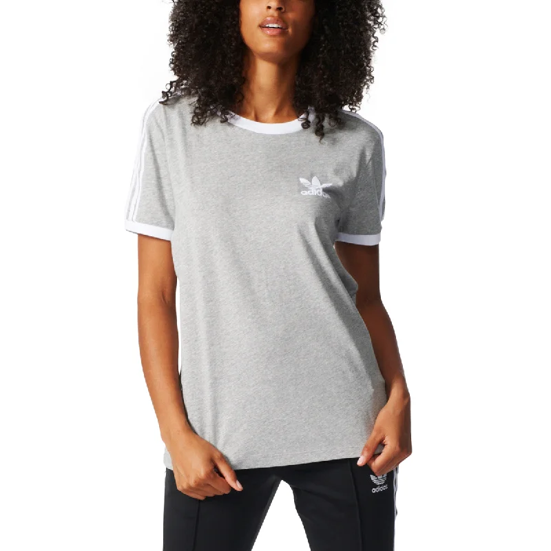 Adidas Originals 3-Stripes Women's Shortsleeve T-Shirt Medium Grey Heather/White-- Sequined Glittery Shiny Adidas Originals 3-Stripes Women's Shortsleeve T-Shirt Medium Grey Heather/White-- Sequined Glittery Shiny