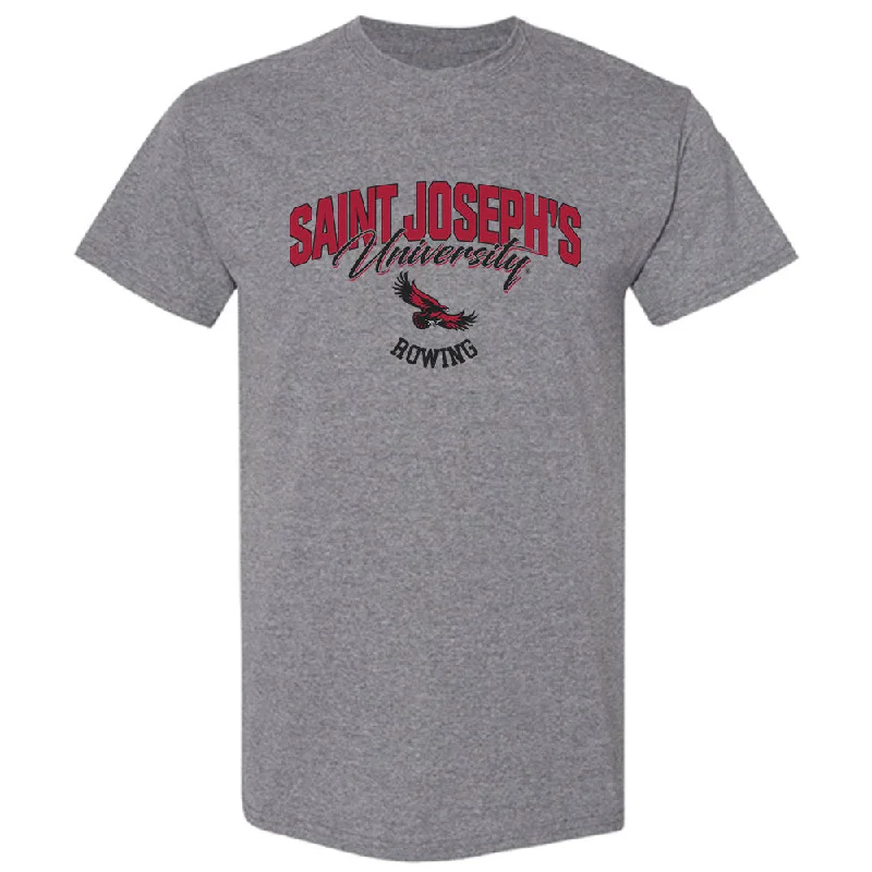 St. Joe's - NCAA Women's Rowing : Evie Holder - Classic Shersey T-Shirt-- Striped Floral Plaid St. Joe's - NCAA Women's Rowing : Evie Holder - Classic Shersey T-Shirt-- Striped Floral Plaid