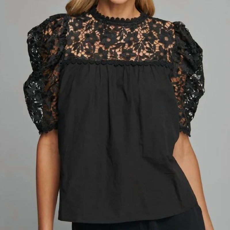 April Blouse In Black Classic White Blouse
