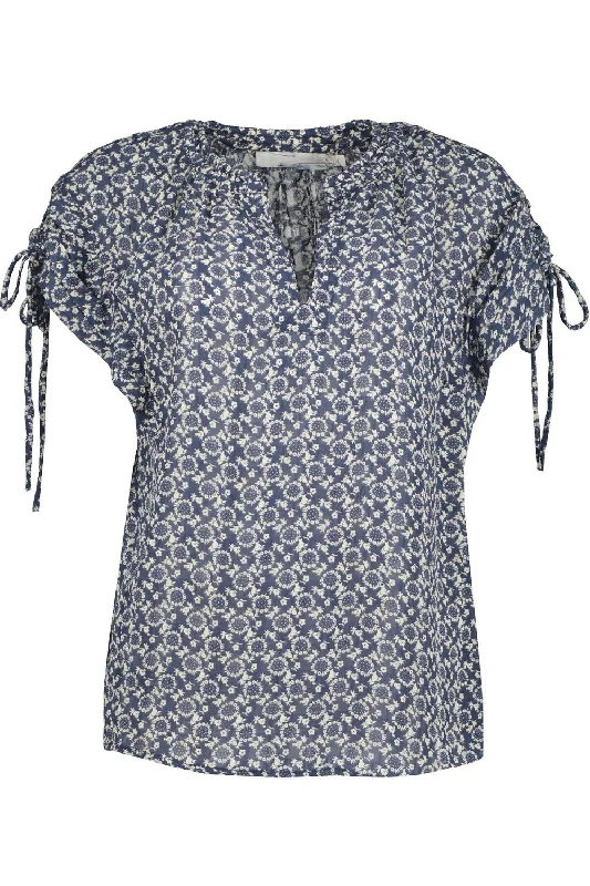 Luna Blouse In Navy Elegant Peplum Blouse