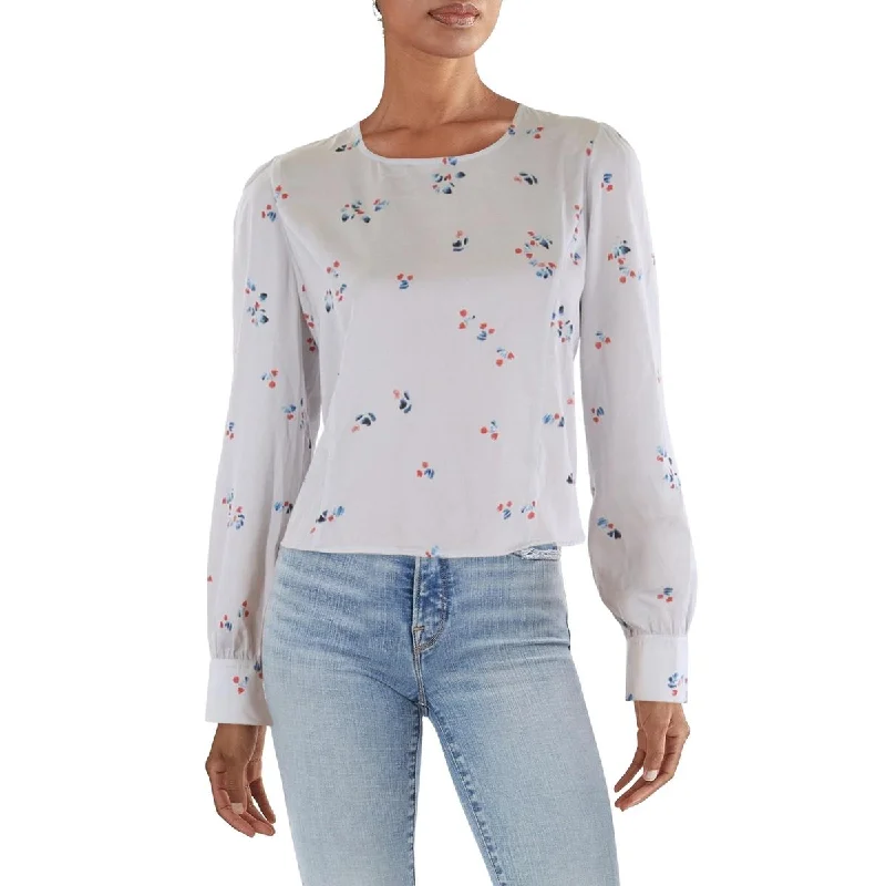Womens Floral Print Wear to Work Blouse Loose Fit Blouse