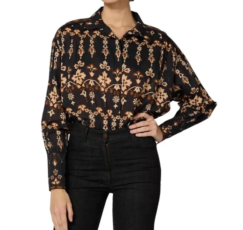 Mirabelle Blouse In La Vie Pleated Collar Blouse