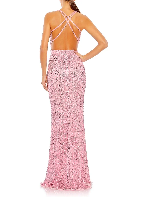 Womens Embellished Formal Evening Dress Pencil Office Professional