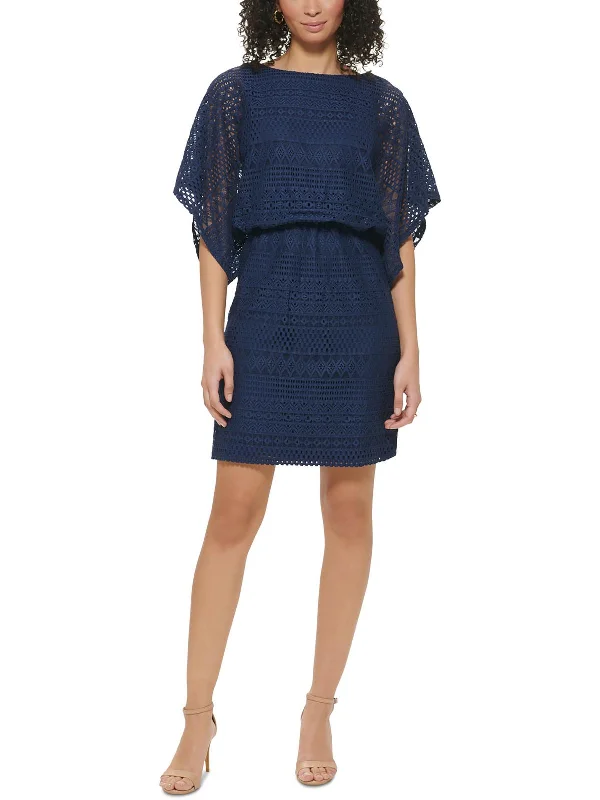 Petites Womens Blouson Short Cocktail And Party Dress Tunics Chinos classic