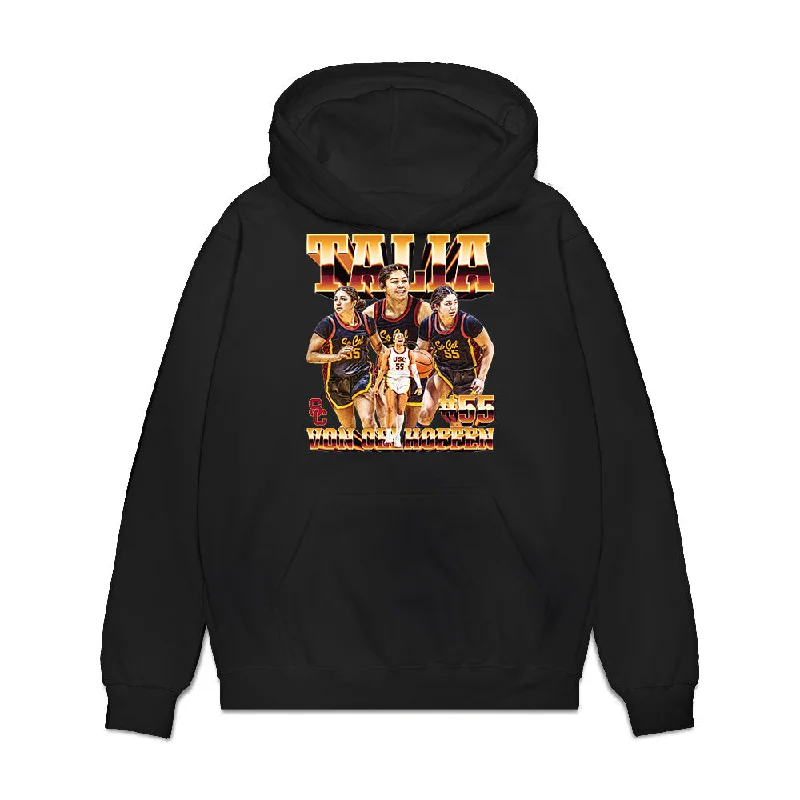 USC - NCAA Women's Basketball : Talia von Oelhoffen - Player Collage Premium Hooded Sweatshirt Hoodie with Hem Ribbing Snug Secure USC - NCAA Women's Basketball : Talia von Oelhoffen - Player Collage Premium Hooded Sweatshirt Hoodie with Hem Ribbing Snug Secure