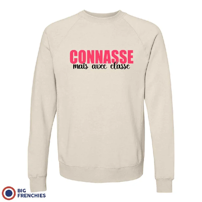 Conasse Mais Avec Classe Women's Organic Cotton Sweatshirt Hoodie with Earth Tones Natural Calm