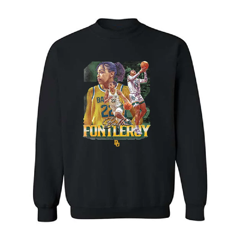 Baylor - NCAA Women's Basketball : Bella Fontleroy - Player Collage Crewneck Sweatshirt Hoodie with Ribbed Cuffs Snug Fit Comfort Baylor - NCAA Women's Basketball : Bella Fontleroy - Player Collage Crewneck Sweatshirt Hoodie with Ribbed Cuffs Snug Fit Comfort