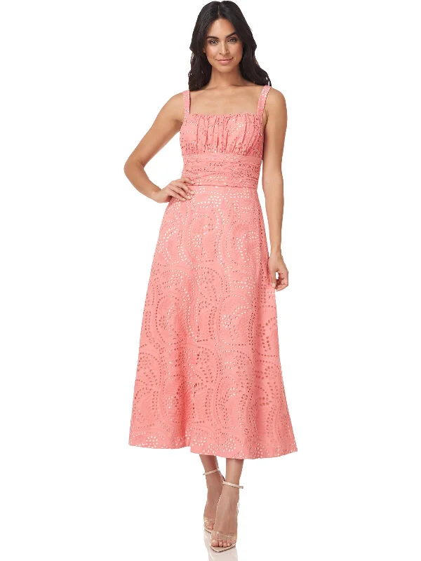 Coty Womens Eyelet Maxi Cocktail and Party Dress Tunics Plaid country